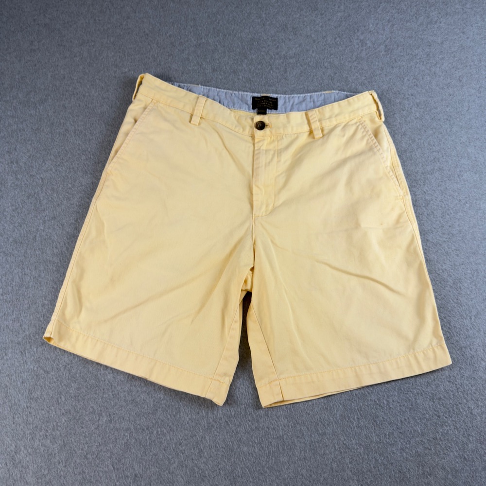 Reed Edward Summer Wash Chino Shorts Yellow Mens 34 Preppy Cotton Twill 9.5in